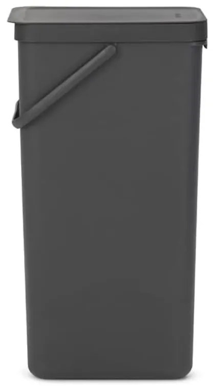 Кош за разделно събиране на боклук Brabantia Sort&Go 1004140, 40 л, Дръжка, Възможност за стенен монтаж, Тъмносив