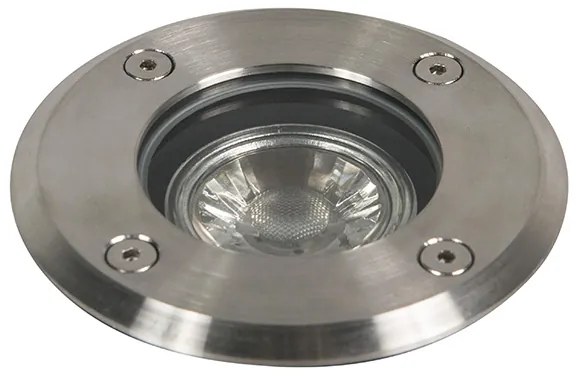 Външни наземни прожектори стомана 11см IP67 - Basic Round