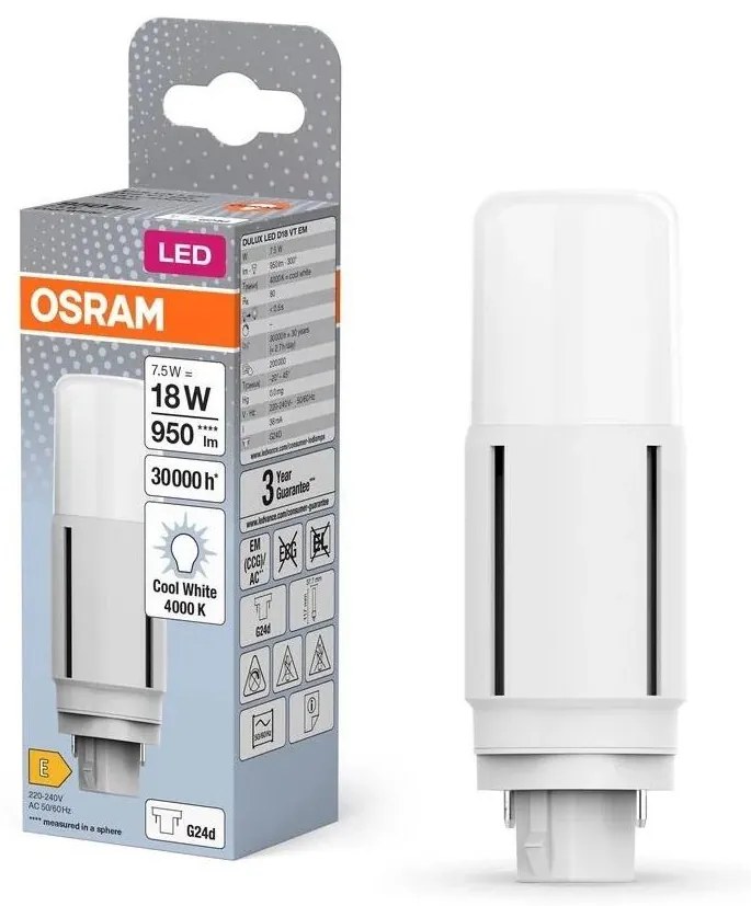 LED Крушка G24d/7,5W/230V 4000K - Osram