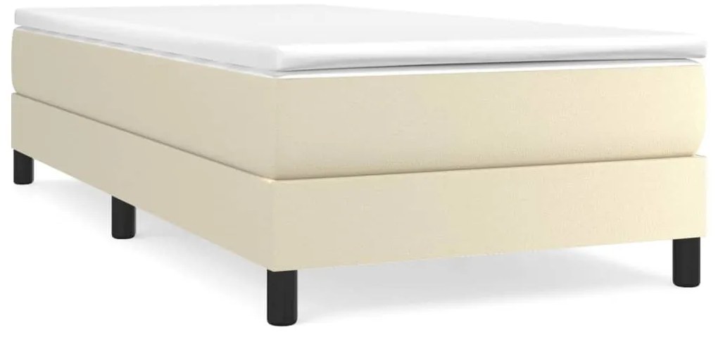 3120672 vidaXL Рамка за легло с пружини кремава 90x190 см изкуствена кожа