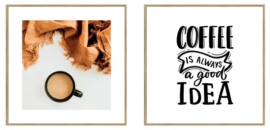 Картини в комплект 2 бр. 20x20 cm Coffee – knor