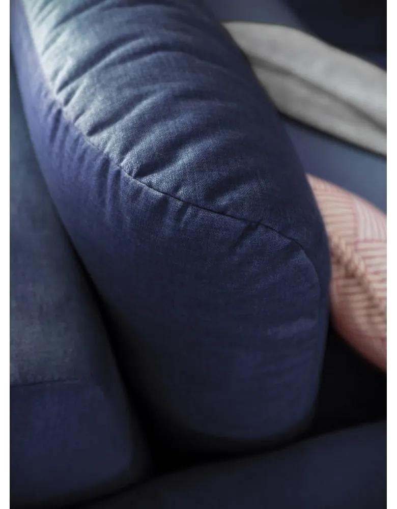 Морскосиньо кадифено ъглов диван с подложка за крака, десен ъгъл Cosy Claire - Miuform