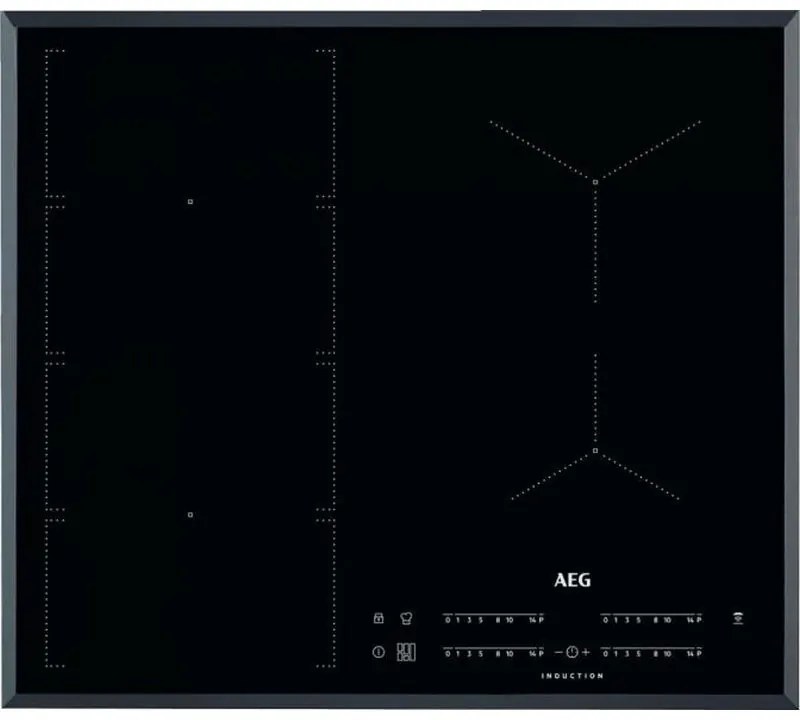 Керамичен плот за вграждане AEG IKE64471FB(ST), 7350 W, 4 зони, 15 степени, FlexiBridge, Hob2Hood, Индукционен, Черен