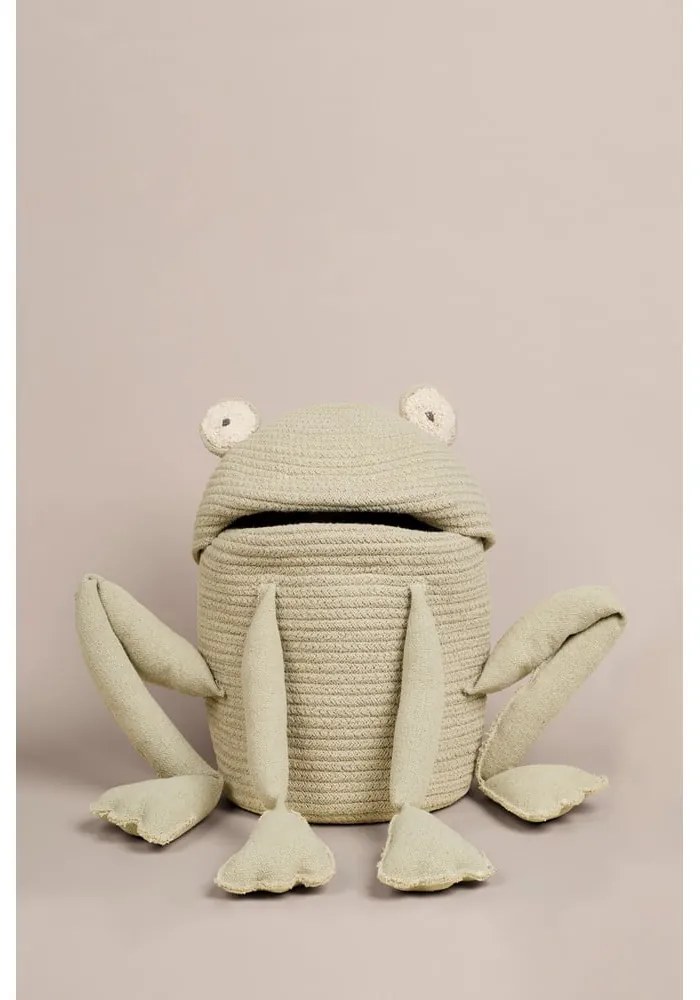 Светлозелена текстилна детска кошница за играчки ø 23x35 cm Fred the Frog – Lorena Canals