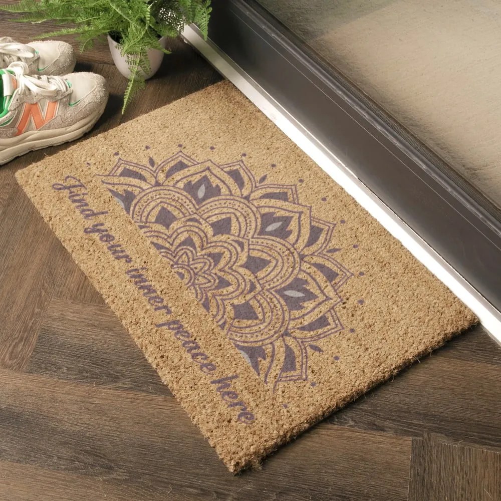 Изтривалка от кокосови влакна 60x90 cm Find Your Inner Peace – Artsy Doormats