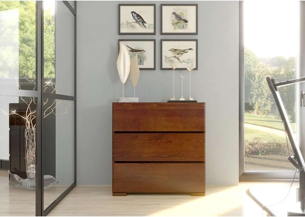 Кафяв скрин от букова дървесина , 80 x 81 cm Sandemo - Skandica