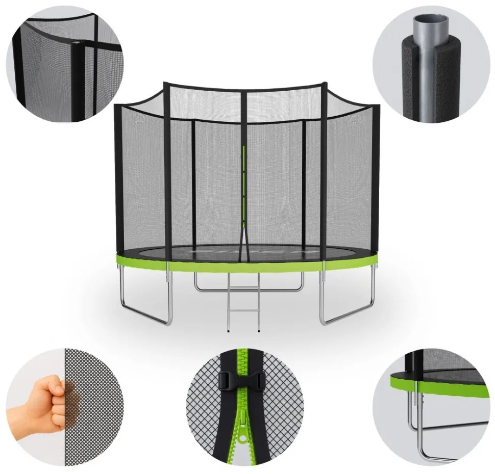 Градински батут за деца, защитна мрежа, стабилна конструкция 8FT Ø 252 cm