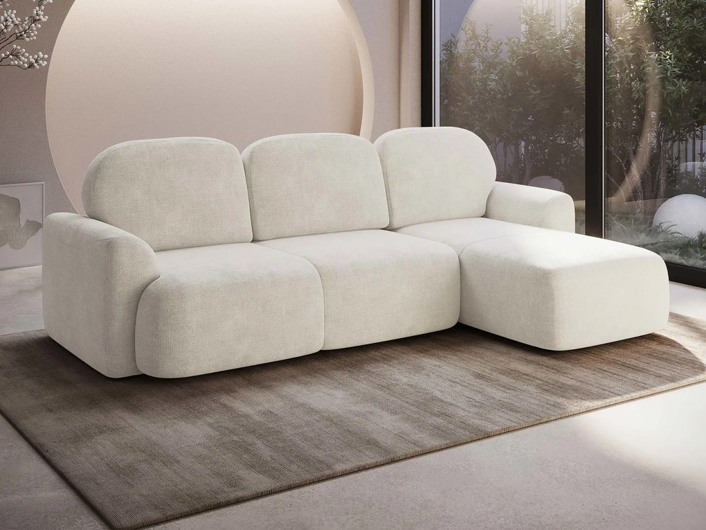 Ъглов диван Nabu-Екрю-Десен