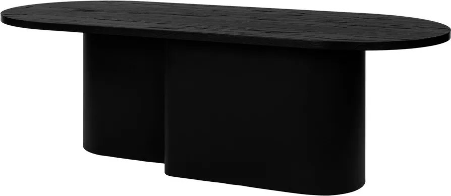 Черна масичка за кафе с дъбов плот 50x115 cm Looi – noo.ma