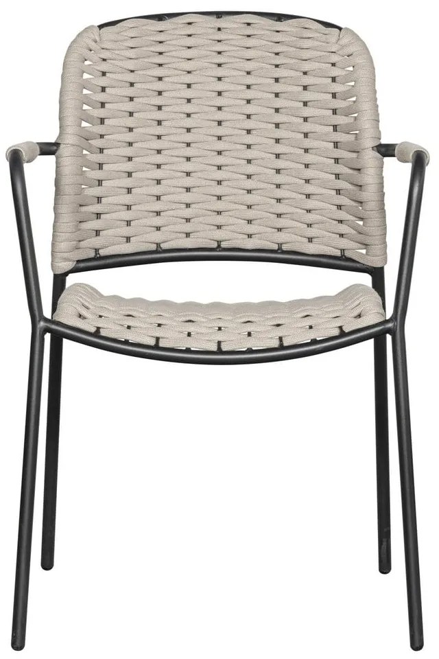 Черно-бежови метални градински столове в комплект от 2 бр. Taku – Exotan