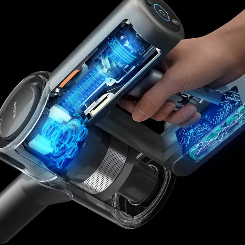 Разопакован: Вертикална прахосмукачка Dreame V11 VVN6, 450W, 150AW, 25000Pa, 125000 об/мин, 0.5 л, 3 режима, 90 мин, OLED, HEPA, Сив/червен