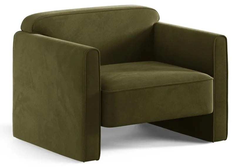 Зелено кадифено кресло Abby – Micadoni