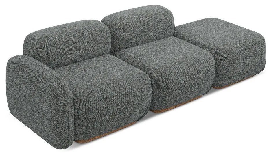 Сив модулна лежанка (ляв ъгъл) Ailani – Makamii