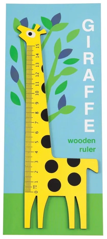 Дървена линийка във формата на жираф Жълт жираф - Rex London