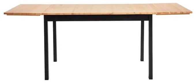 Сгъваема маса за хранене от бор с черна конструкция , 120 (200) x 70 cm Brisbane - Bonami Essentials