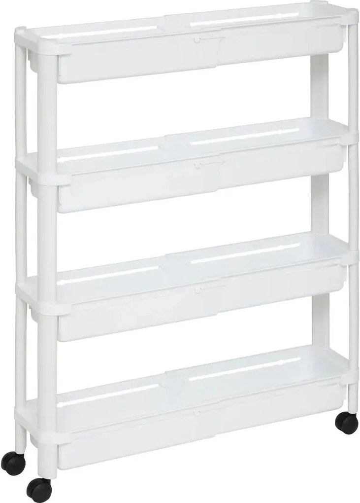 Кухненска количка 5five, 4 нива - Бял