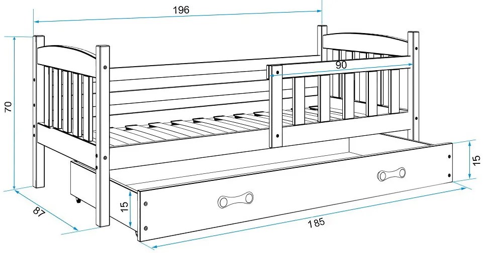 Детско легло Dorian II-White-190 x 80