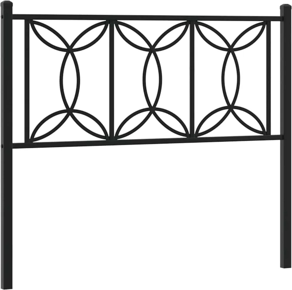 376158 vidaXL Метална резервна табла за легло, черна, 107 см