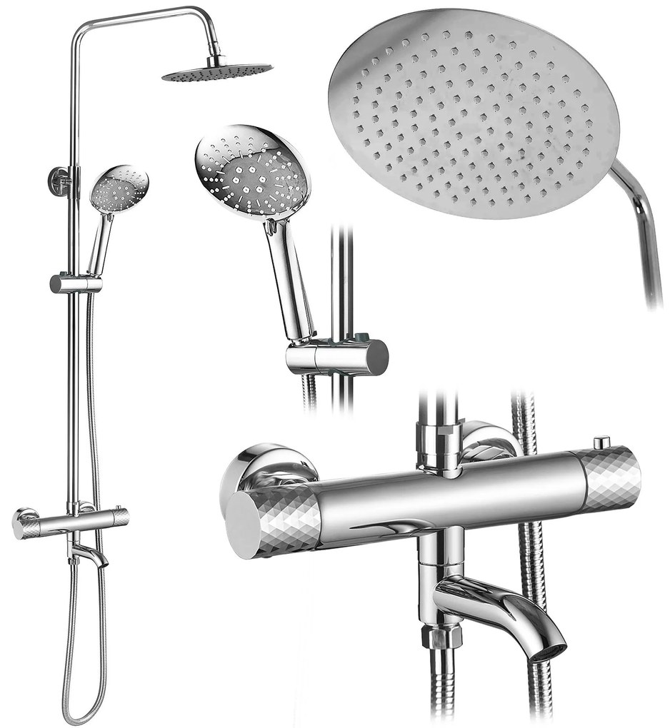 Душ система с Термостат Rea Lungo Diamond chrome
