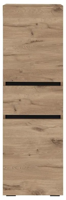 Висок шкаф за баня от декор от дъб в естествен цвят 38x130 cm Wisla – Støraa