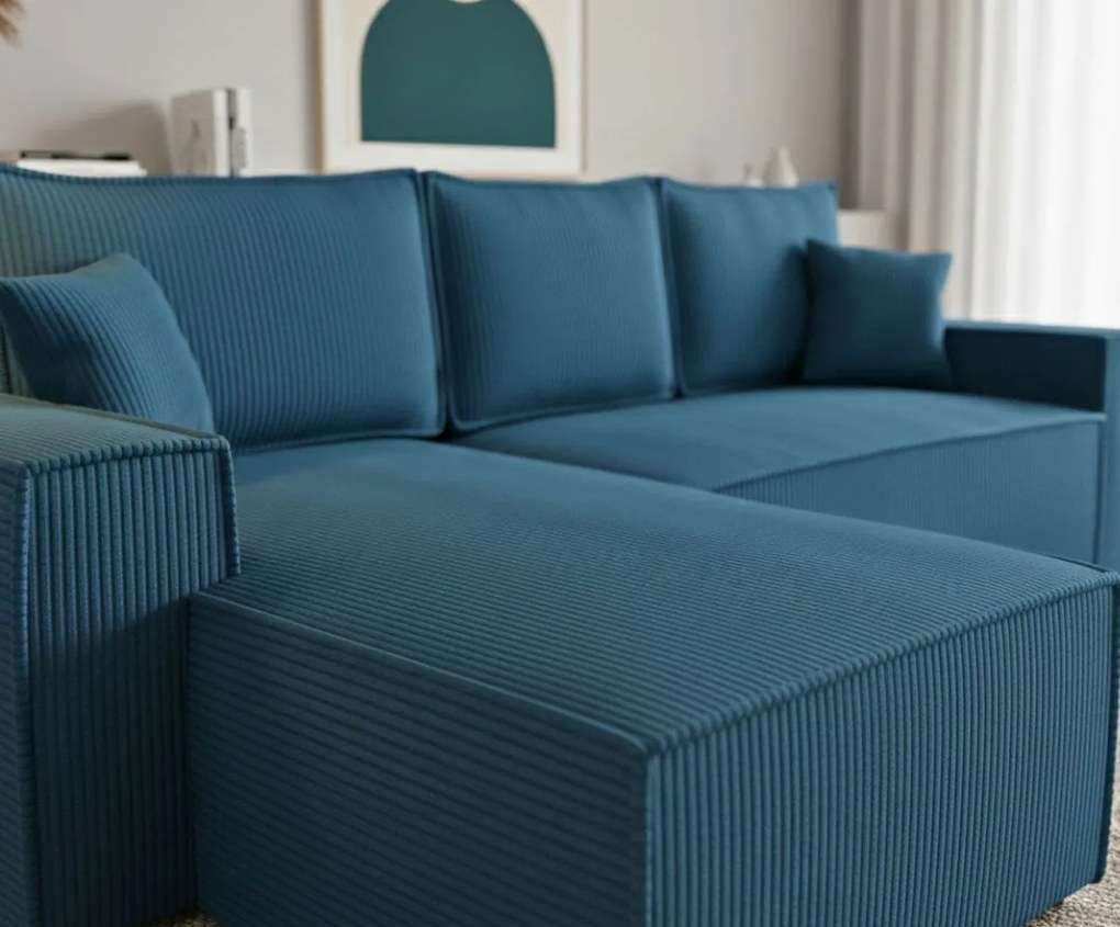 Ъглов диван Malaga mini I-Petrol-Left