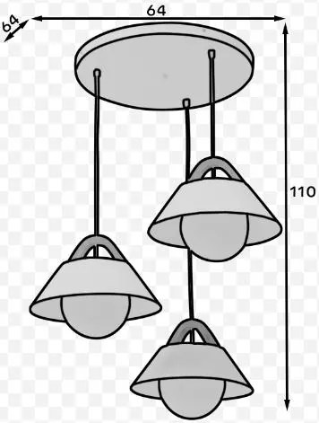 Висяща таванна лампа Tara 3-лампи