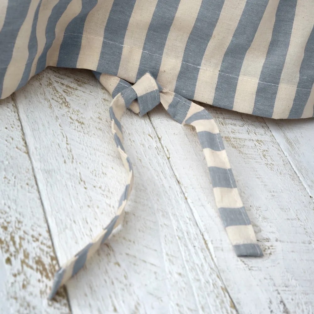 Синьо двойно удължено спално бельо 230x220 cm Zanzibar Stripe – Pineapple Elephant