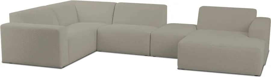 Светлокафяв ъглов диван от букле ("U" форма) Roxy – Scandic
