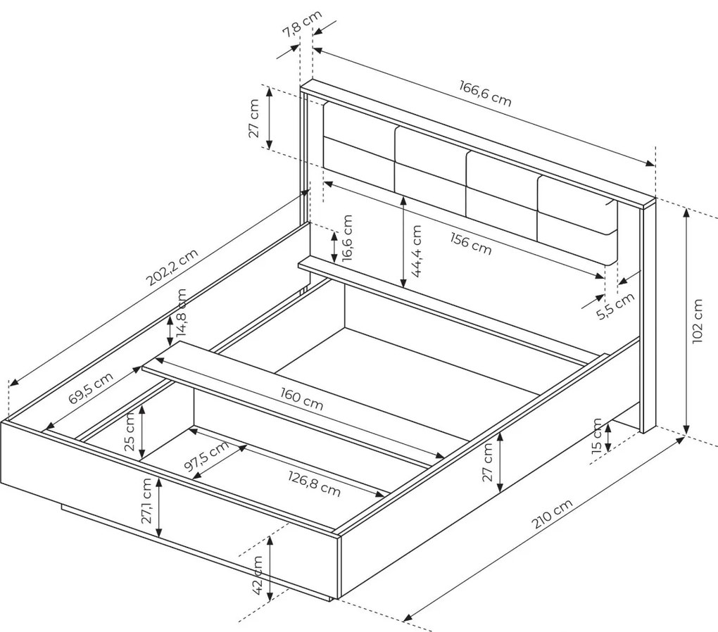 Легло Milton-With lifting mechanism