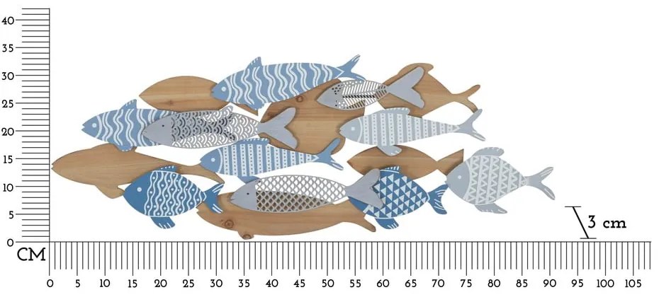 Метална декорация за стена 91x33,5 cm Fish – Mauro Ferretti
