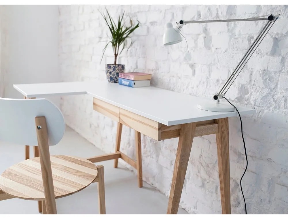 Работна маса с бял плот 85x135 cm Luka - Ragaba