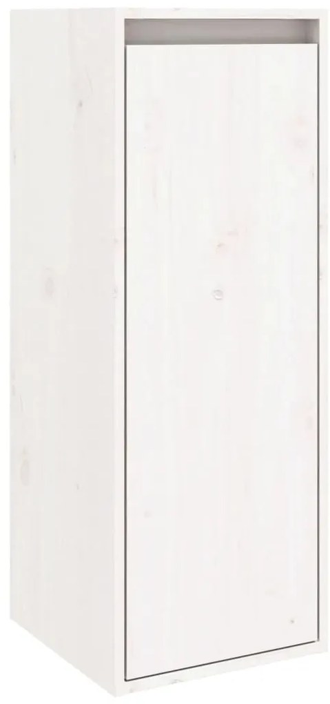 813497 vidaXL Стенен шкаф, бял, 30x30x80 см, борово дърво масив
