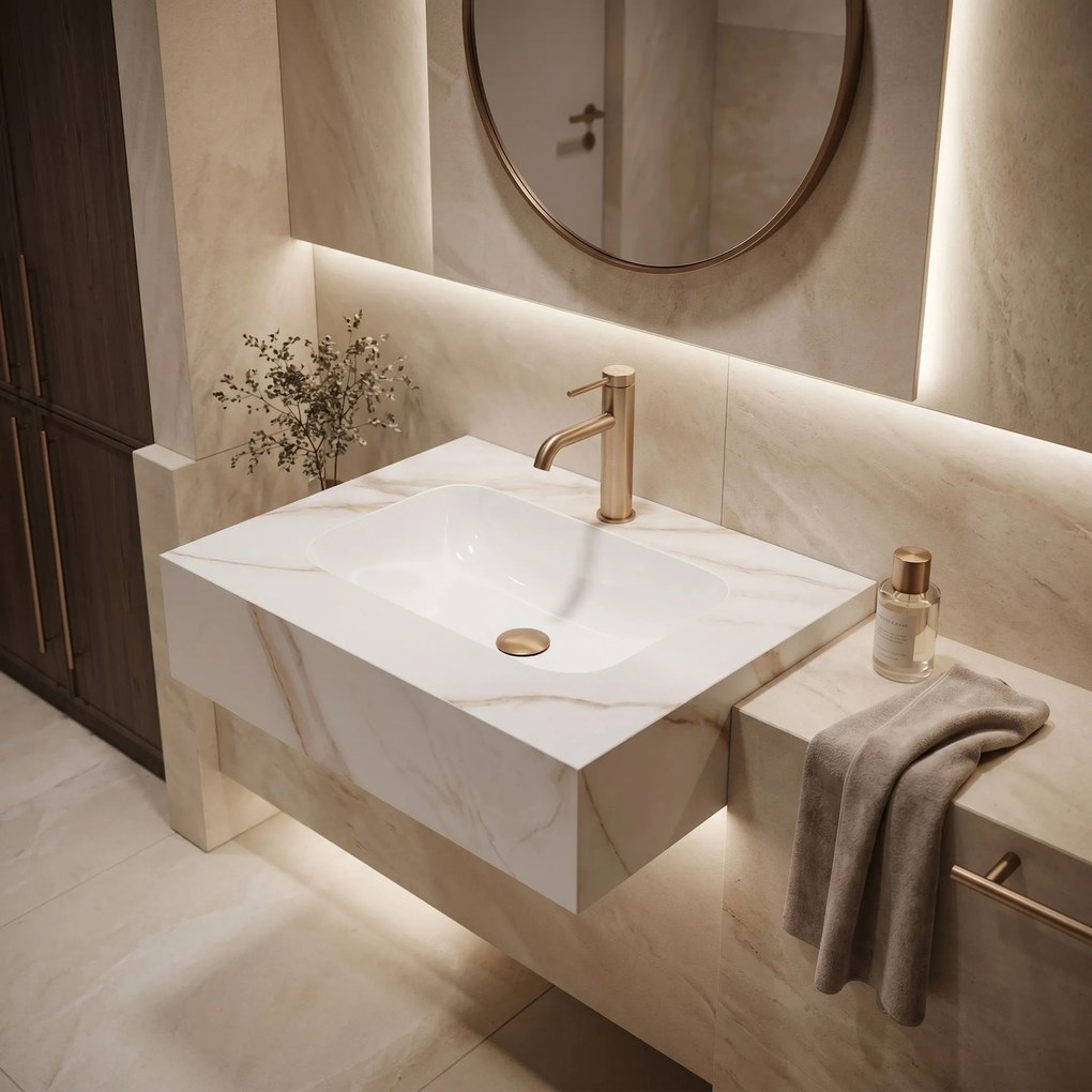 Стенна мивка REA Aresa Grey Gold 60