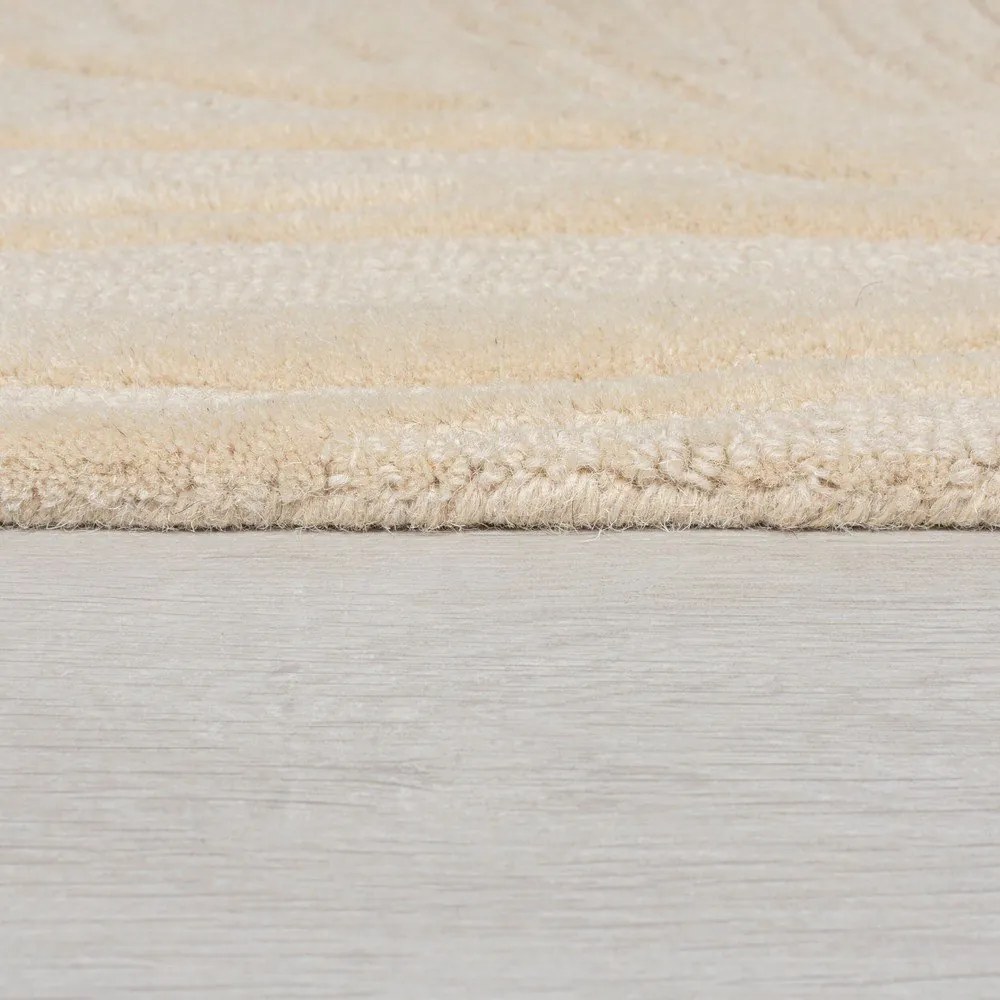 Бежов вълнен килим 200x290 cm Lino Leaf - Flair Rugs