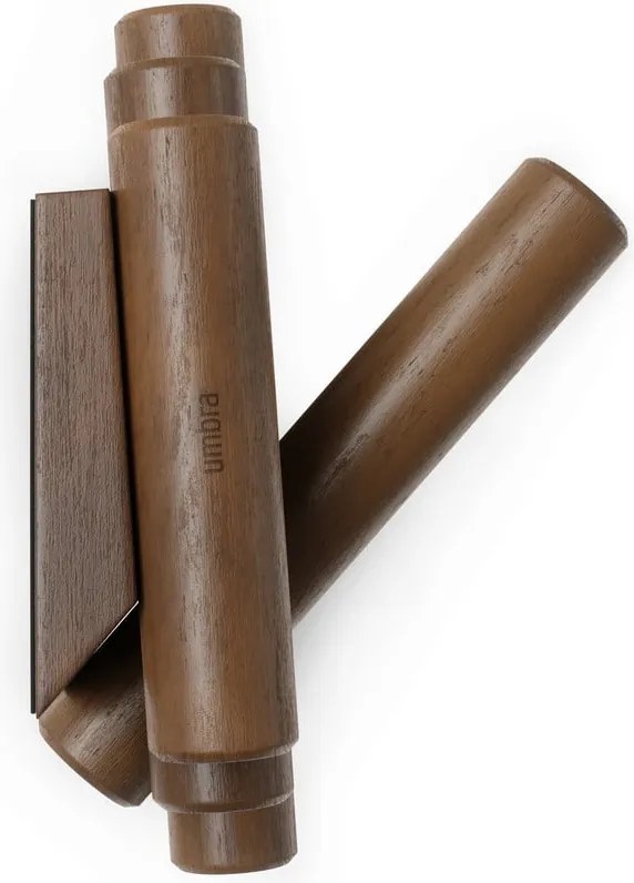 Тъмнокафява стенна закачалка от масивен бор 61 cm Picket – Umbra