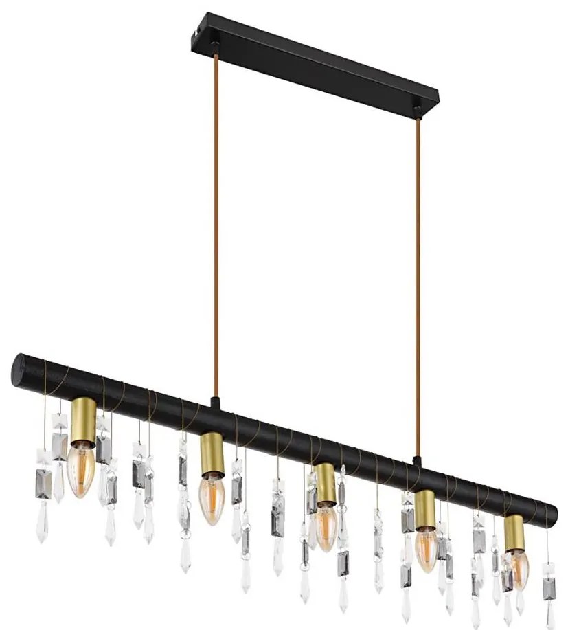 Globo 15532-5HB - Люстра на кабел KIRA 5xE14/40W/230V черна