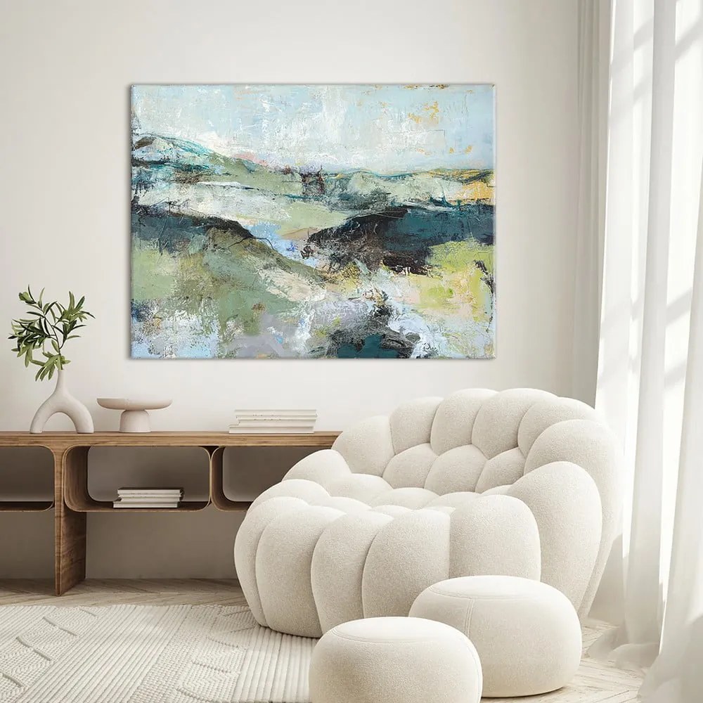 Картина с ръчно изрисувани елементи 118x90 cm Green Mountain – Malerifabrikken