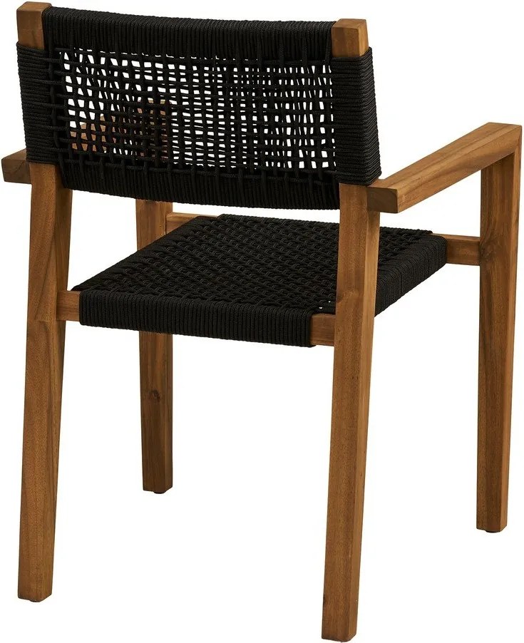 Черен градински стол от масивно дърво Anzio – House Nordic