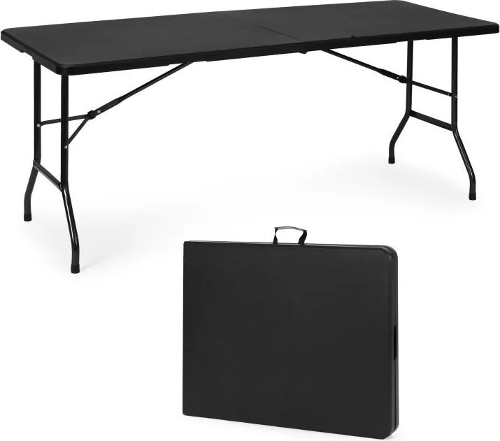 Сгъваема маса за кетъринг 180 см - черна