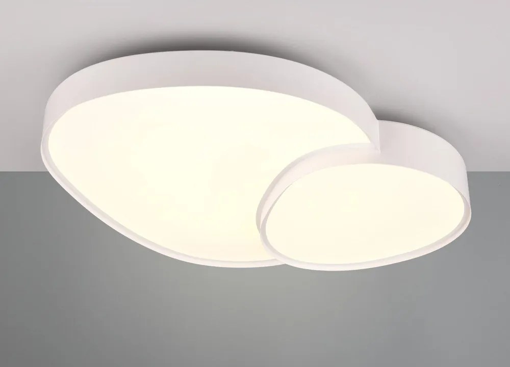 Бяла LED светлина за таван 63,5x77 см Rise - Trio