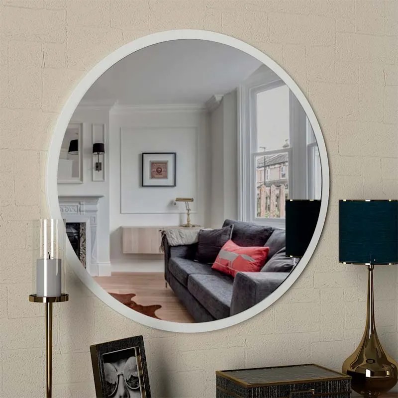 Меламиново огледало Glob Мegapap в бял цвят 59x2x59см.