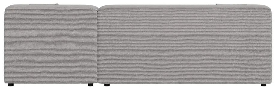 Светлосив ъглов диван от рипсено кадифе (десен ъгъл) Martin – Ropez