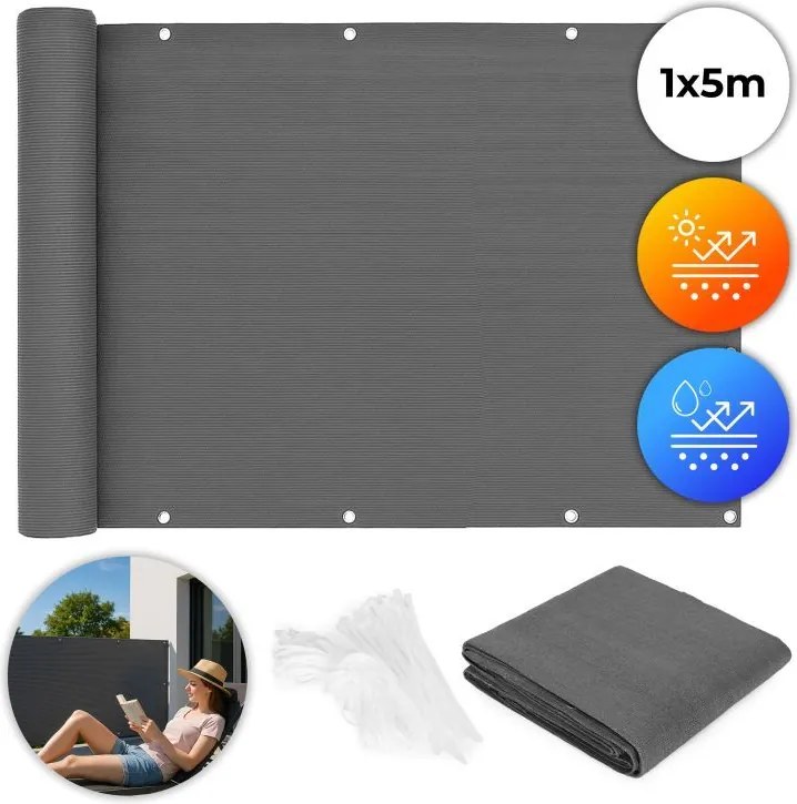 HDPE балконски екран с мрежа - защитен екран за балкони и огради Šírka: 100 cm | Dĺžka: 700 cm