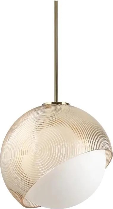 Ideal Lux - Полилей на кабел BLOOM 1xE27/42W/230V Ø30 cm златист/опушено бежово