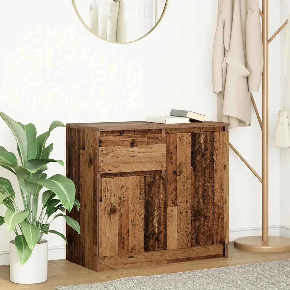 861605 vidaXL Бюфет с чекмеджета, старо дърво, 71x35x65 см, инженерно дърво