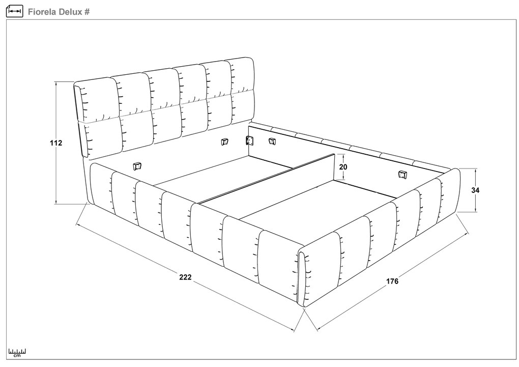 Тапицирана спалня за матрак 160/200 Фиорела Делукс