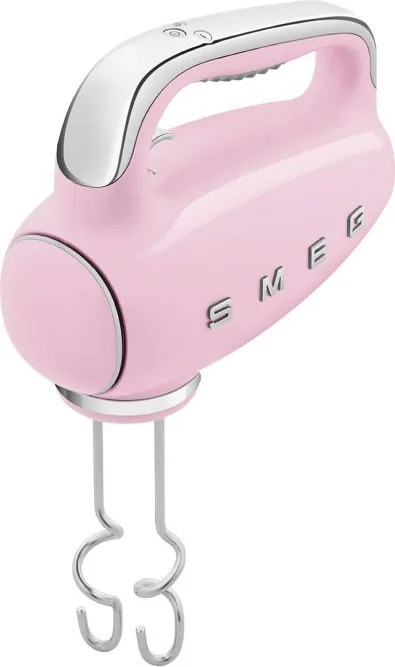 Ръчен миксер SMEG 50's Style HMF01PKEU, 250W, 9 скорости, Турбо, Скрит LED дисплей, Таймер, Аксесоари, Розов