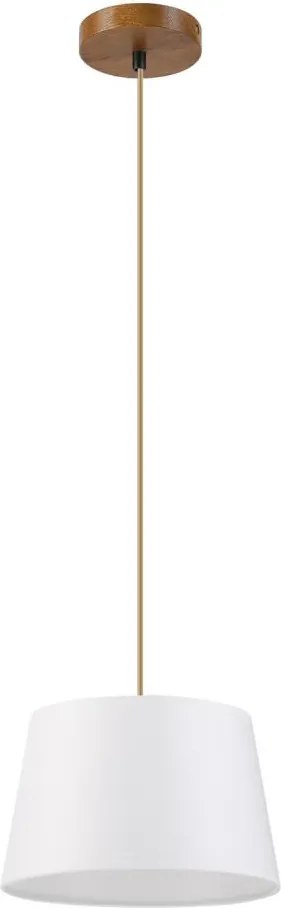 Пендел на кабел AIDA 1xE27/60W/230V, Ø 25 см, дъб/кафяв/бял