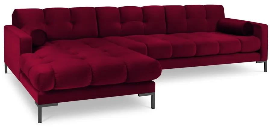 Ъглов диван от червено кадифе , ляв ъгъл Bali - Cosmopolitan Design