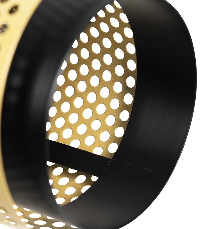 Индустриална настолна лампа черна със злато - Kayden